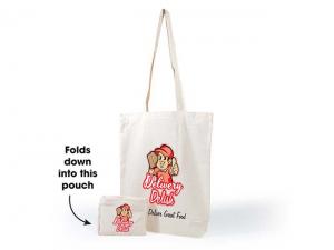 ノベルティ 折りたたみ式エコキャリコショッピングバッグ