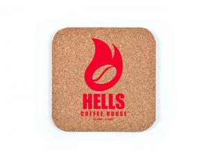 ノベルティ シングルコルクコースター-スクエア