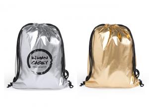 ノベルティ Silver And Gold Drawstring Backpacks