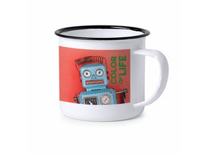 Promotional Enamel Mugs With Black Trim (380ml)