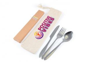 ノベルティ Stainless Steel Cutlery Sets With Straws