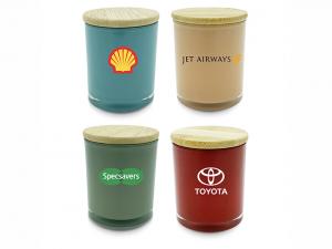 ノベルティ Coloured Bamboo Lid Candles (Med)