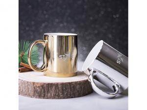 ノベルティ Gold & Silver Ceramic Mugs (350ml)