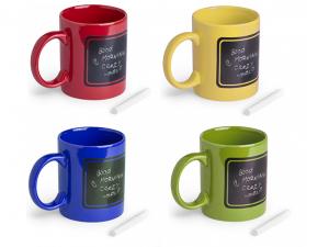 ノベルティ Colourful Ceramic Mugs With Blackboard Area (370ml)