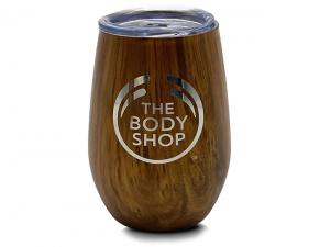 ノベルティ Reusable Vacuum Cups With Wooden Finish (230ml)