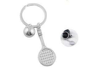 Promotional テニスラケット型の金属製キーホルダー