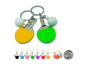 ノベルティ 卓球ラケット型メタルキーホルダー