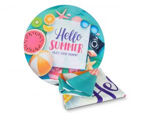 ノベルティ フルカラー鮮やかなラウンドビーチタオル(1500mm)