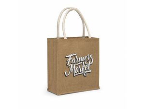 Promotional 天然ジュートハンドル付きコーンスターチトートバッグ(30L)