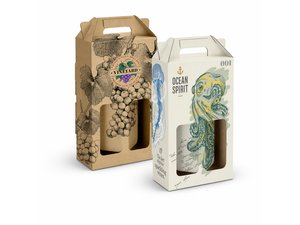 Promotional キャリーハンドル付きダブルワインプレゼンテーションボックス