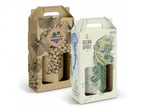 ノベルティ キャリーハンドル付きダブルワインプレゼンテーションボックス