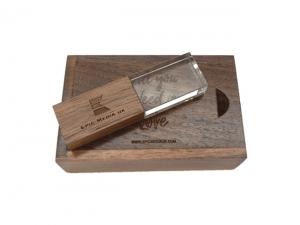 ノベルティ USBフラッシュドライブ（ウッド＆クリスタル）