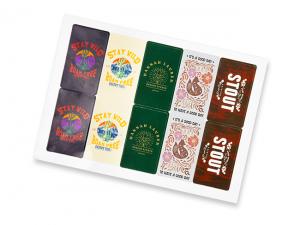 ノベルティ 長方形グロスステッカーシート