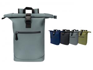 リサイクルロールトップラップトップバックパック（18L、リサイクルPUレザー）