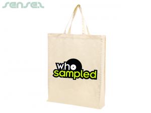 ノベルティ ショートハンドル＆マチ付きナチュラルキャリコバッグ