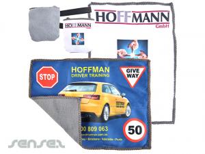 ノベルティ 袋にマイクロファイバークリーニングクロス